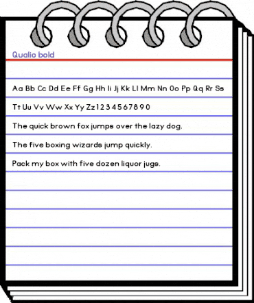 Qualio bold Regular animated font preview