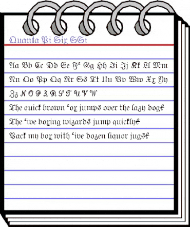 Quanta Pi Six SSi Regular animated font preview