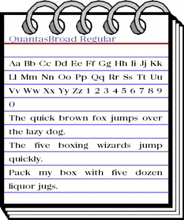 QuantasBroad Regular animated font preview
