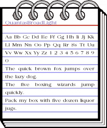QuantasBroadLight Regular animated font preview