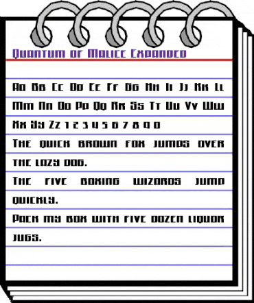 Quantum of Malice Expanded Expanded animated font preview