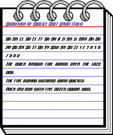 Quantum of Malice Half-Drop Italic Italic animated font preview