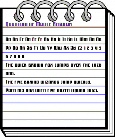 Quantum of Malice Regular animated font preview