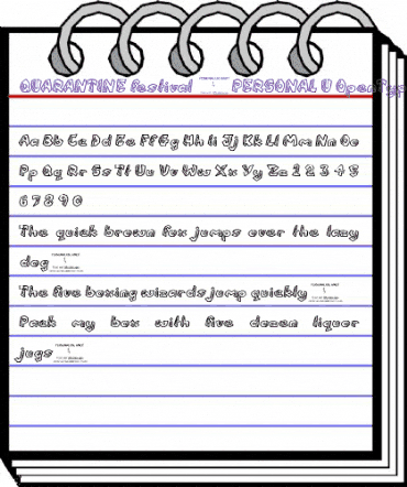 QUARANTINE festival (PERSONAL U Regular animated font preview