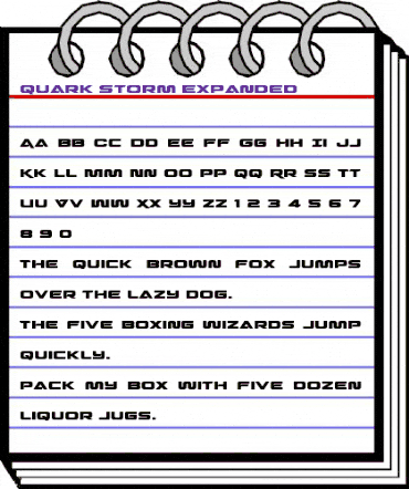 Quark Storm Expanded Expanded animated font preview
