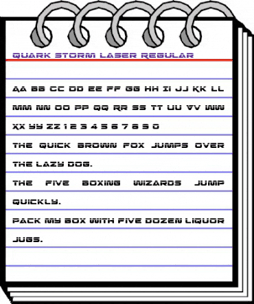 Quark Storm Laser Regular animated font preview