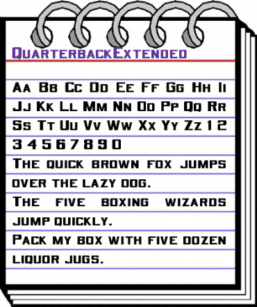 QuarterbackExtended Regular animated font preview