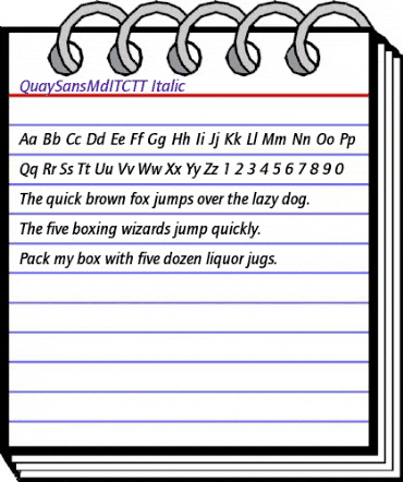 QuaySansMdITCTT Italic animated font preview