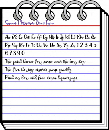 Queen Mataram Regular animated font preview