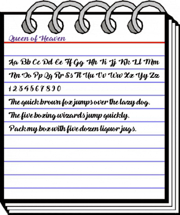 Queen of Heaven Regular animated font preview
