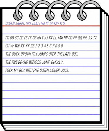 Queen Signature Duo Italic Regular animated font preview