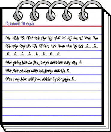 Queenie Beebie Regular animated font preview