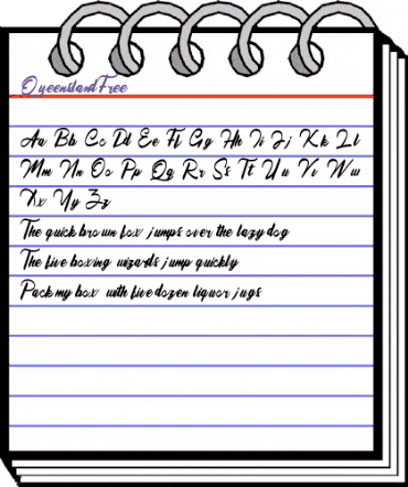 Queensland Free Regular animated font preview