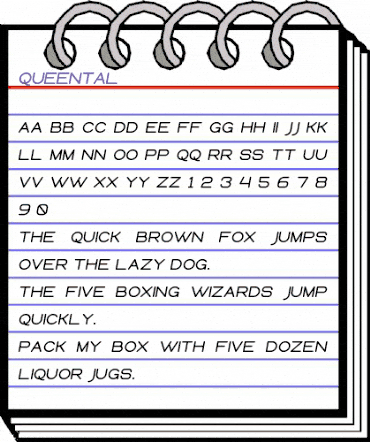 Queental Bold Italic animated font preview