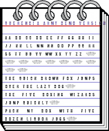Querencia Army DEMO VERSION Regular animated font preview