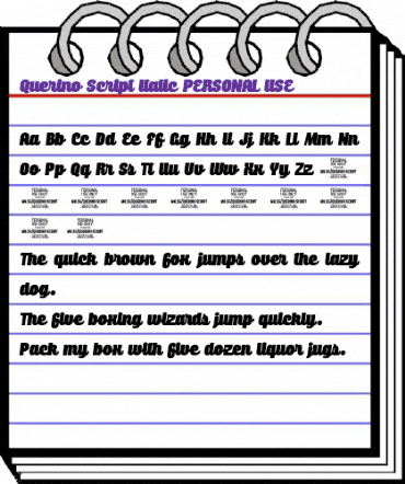 Querino Script PERSONAL USE Italic animated font preview