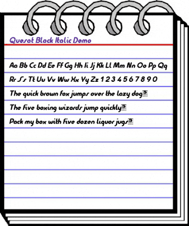 Quesat Black Italic Demo Regular animated font preview