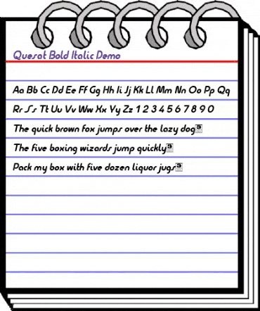 Quesat Demo Bold Italic animated font preview