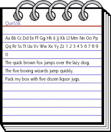 QueSSK Regular animated font preview