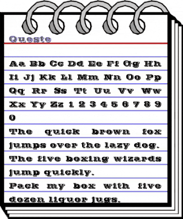 Queste Regular animated font preview