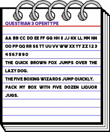 Questrian 3 Regular animated font preview