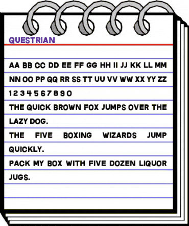 Questrian Regular animated font preview