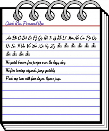Quick Kiss Personal Use Regular animated font preview