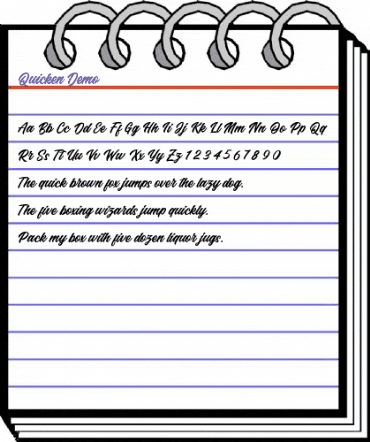 Quicken Demo Regular animated font preview