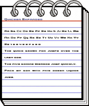 Quicken Expanded Expanded animated font preview