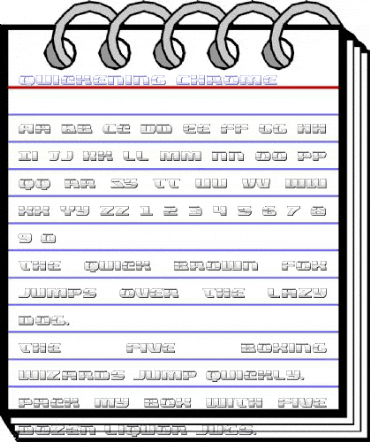 Quickening Chrome Regular animated font preview