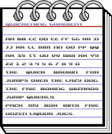 Quickening Gradient Regular animated font preview