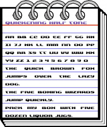 Quickening Half-Tone Regular animated font preview
