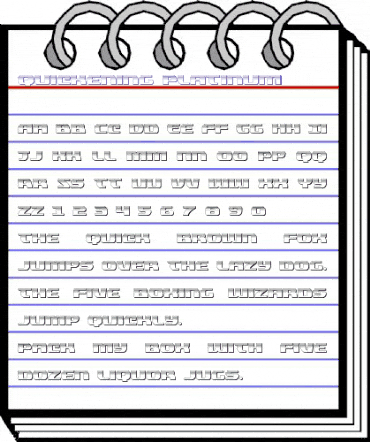 Quickening Platinum Regular animated font preview