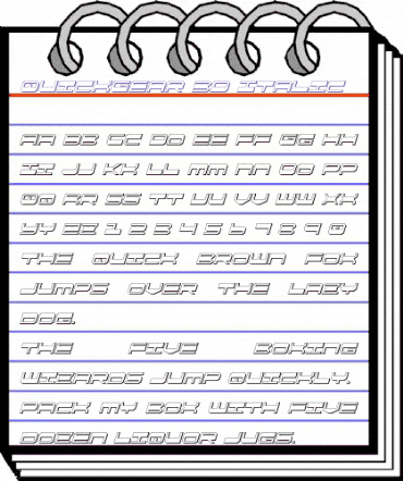 QuickGear 3D Italic Italic animated font preview