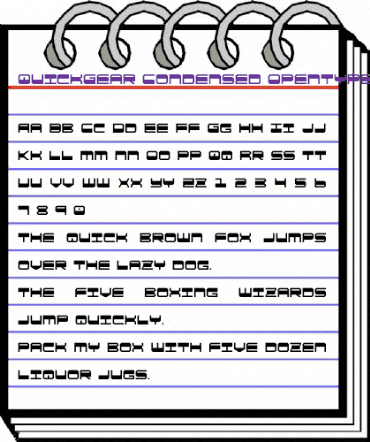 QuickGear Condensed Condensed animated font preview