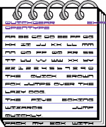 QuickGear Expanded Expanded animated font preview