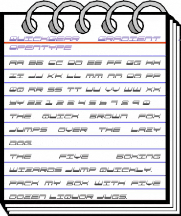 QuickGear Gradient Italic Italic animated font preview
