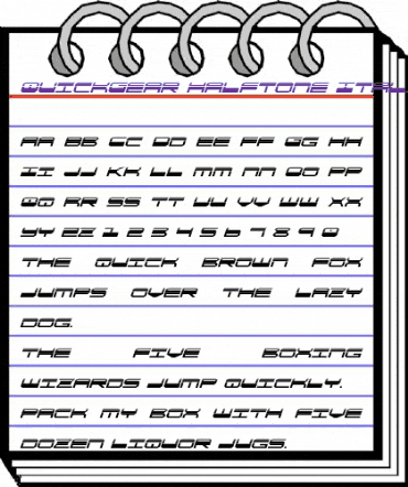 QuickGear Halftone Italic Italic animated font preview