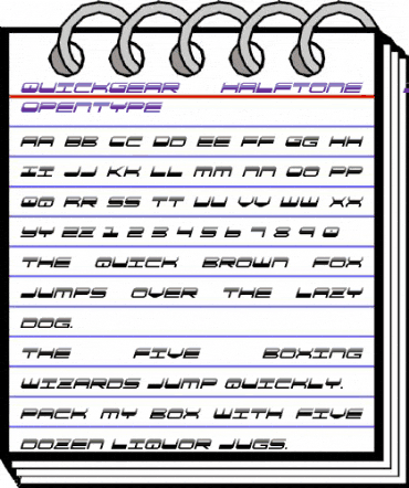 QuickGear Halftone Italic Italic animated font preview