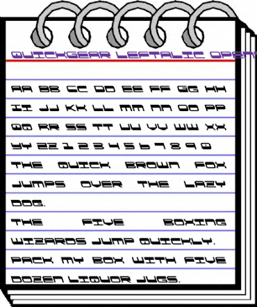 QuickGear Leftalic Italic animated font preview