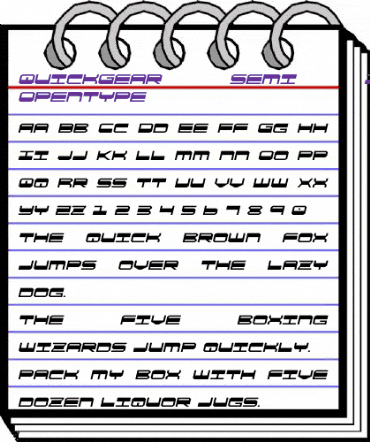 QuickGear Semi-Italic Semi-Italic animated font preview