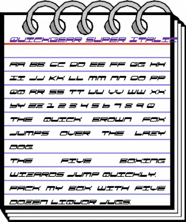 QuickGear Super-Italic Italic animated font preview