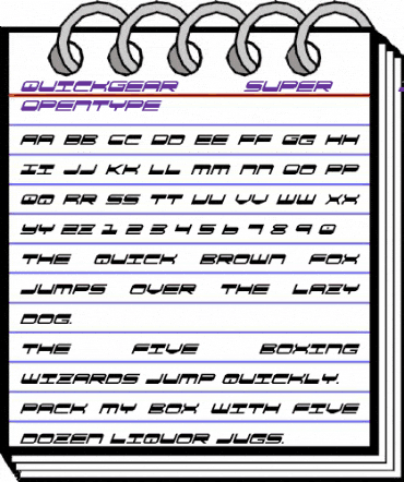 QuickGear Super-Italic Italic animated font preview