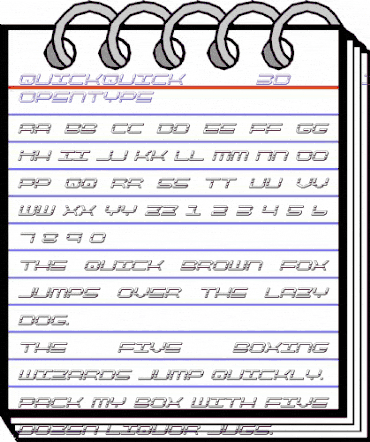 QuickQuick 3D Italic Italic animated font preview