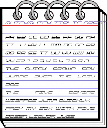 QuickQuick Italic Italic animated font preview