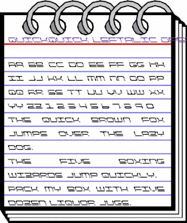 QuickQuick Leftalic Italic animated font preview