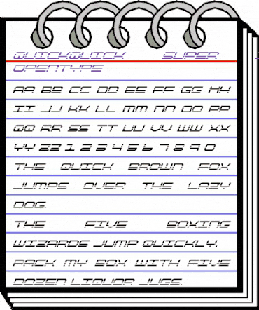 QuickQuick Super-Italic Italic animated font preview
