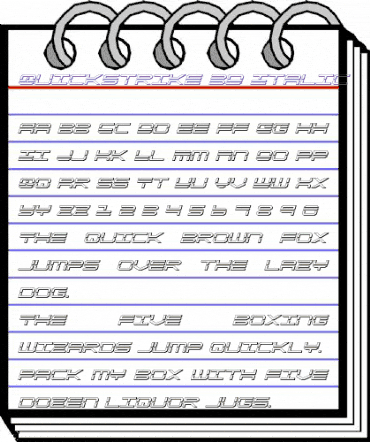 QuickStrike 3D Italic Italic animated font preview