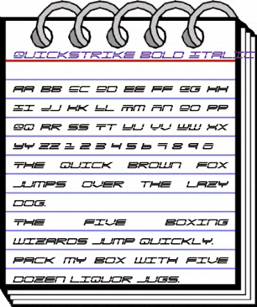 QuickStrike Bold Italic Bold Italic animated font preview