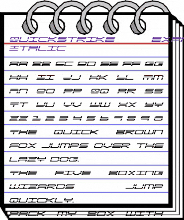QuickStrike Expanded Italic Expanded Italic animated font preview